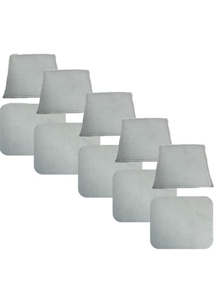 Knsz minder seti 5 li mazlum beyaz kumaş oturma ve sırt tel sandalyesi minderi bir arada