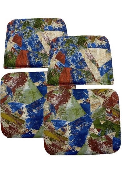 Knsz minder seti 2 li mazlum geometrik desen oturma ve sırt tel sandalyesi minderi bir arada