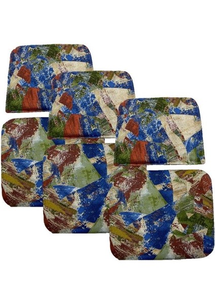 Knsz minder seti 3 lü mazlum geometrik desen oturma ve sırt tel sandalyesi minderi bir arada