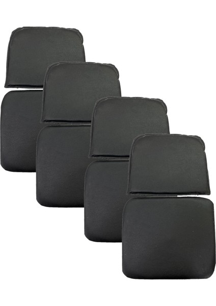 Knsz minder seti 4 lü zng&mğr&uslu syh suni deri tel bar sandalyesi oturma ve sırt minderi set