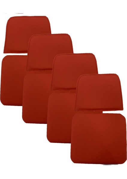 Knsz minder seti 4 lü zng&mğr&uslu krm suni deri tel bar sandalyesi oturma ve sırt minderi set