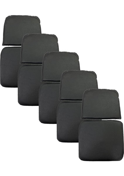 Knsz minder seti 5 li zng&mğr&uslu syh suni deri tel bar sandalyesi oturma ve sırt minderi set