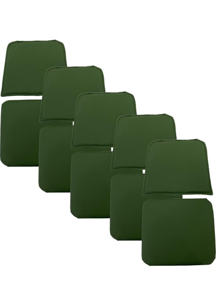 Knsz minder seti 5 li zng&mğr&uslu yşl suni deri tel bar sandalyesi oturma ve sırt minderi set