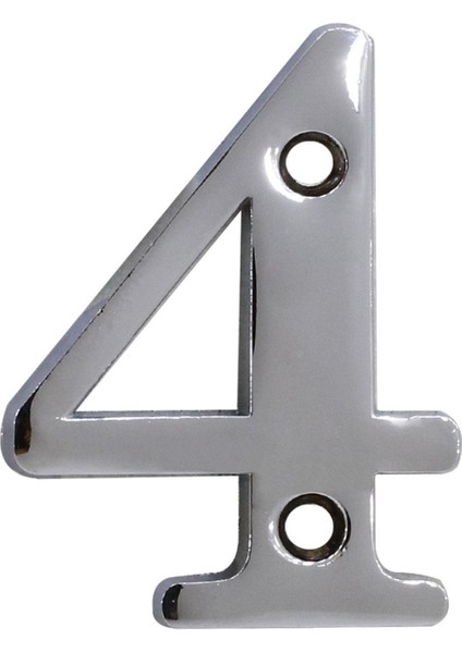 Çelik Kapı Numarası 5 cm Parlak Krom 4 Numara