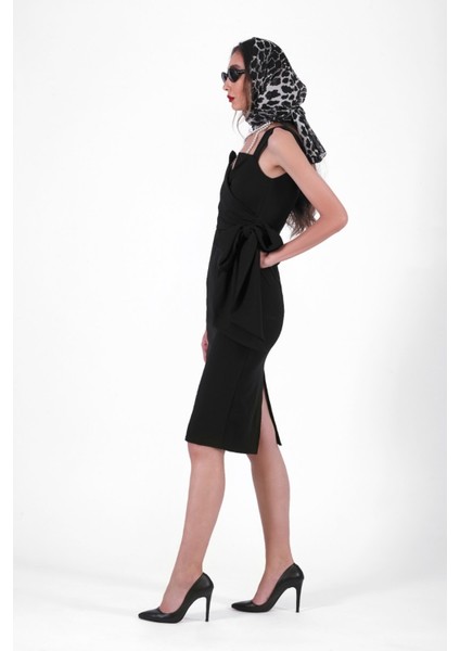 Waldorf Black Midi Dress