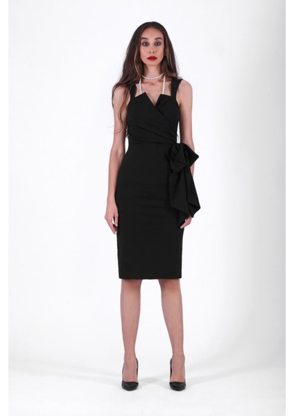 Waldorf Black Midi Dress