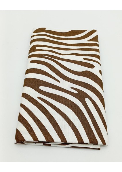 90X50 cm Duck Astarlık Kumaş Kahve Zebra Desen No:05