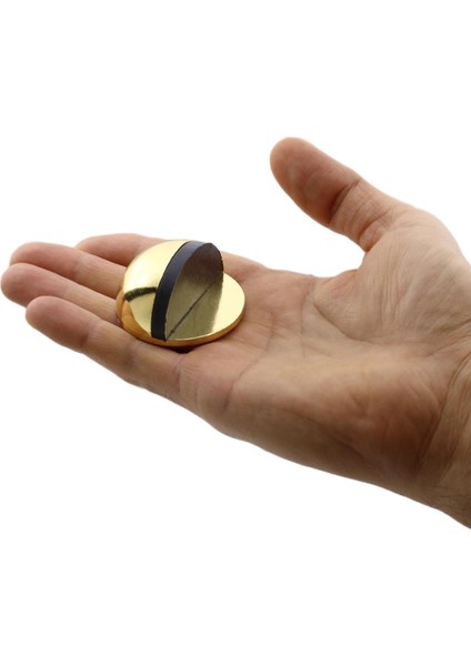 Yarımay Kapı Stoperi Tamponu Yapışkanlı Metal Kapı Stopu Gold