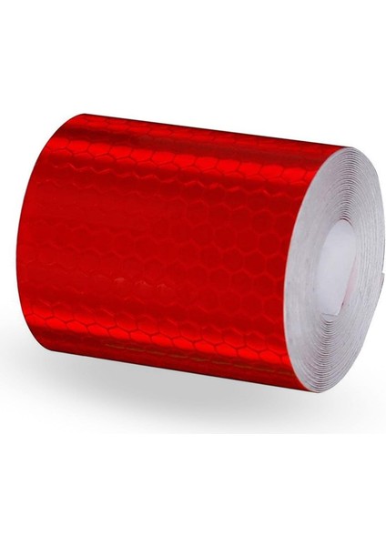 Reflektörlü Reflektif Fosforlu Şerit Bant Ikaz Bandı 1 Metre Kırmızı
