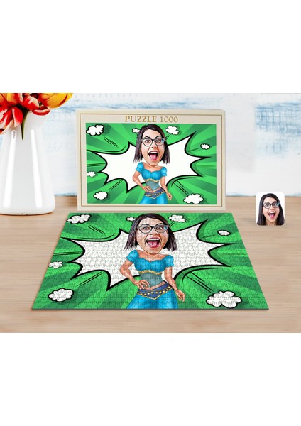 Kişiye Özel Oryantal Karikatürlü 1000 Parça Profesyonel Puzzle-1