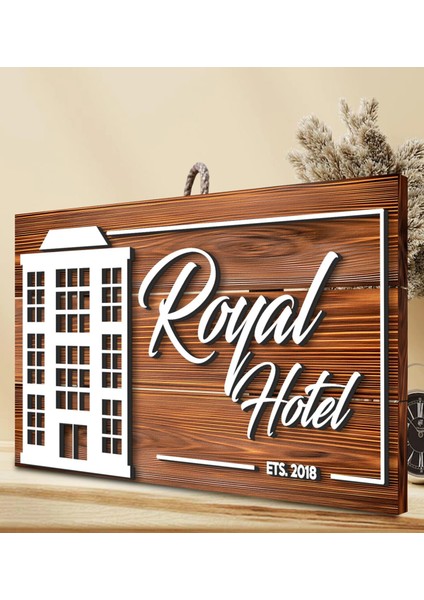 Gift Kişiye Özel Hotel Tasarımlı Dekoratif Ahşap Tabela fırsatları