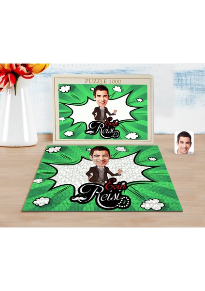 Kişiye Özel Evin Reisi Karikatürlü 1000 Parça Profesyonel Puzzle-3