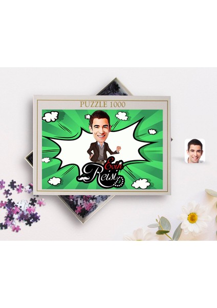Kişiye Özel Evin Reisi Karikatürlü 1000 Parça Profesyonel Puzzle-3