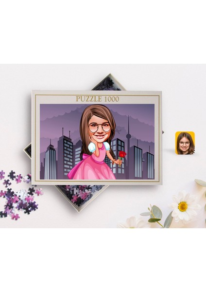 Kişiye Özel Kız Çocuk Prenses Karikatürlü 1000 Parça Profesyonel Puzzle-2 fiyatları