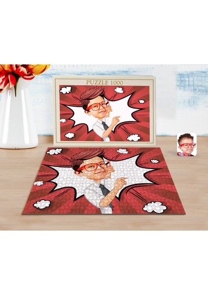 Kişiye Özel Erkek Çocuk Karikatürlü 1000 Parça Profesyonel Puzzle-3