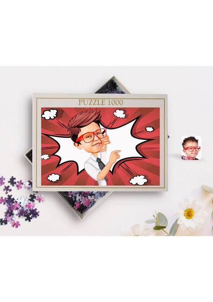 Kişiye Özel Erkek Çocuk Karikatürlü 1000 Parça Profesyonel Puzzle-3
