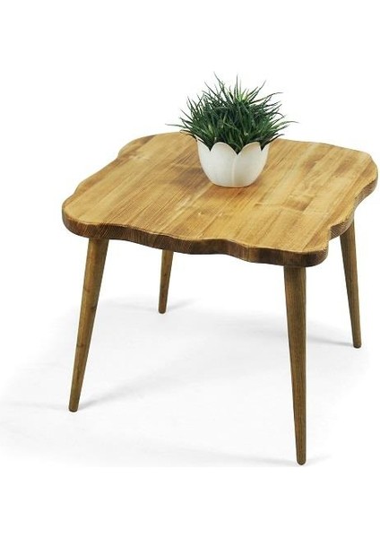 Doğal Ağaç Masif Kütük Lata Orta Sehpa 65CM x 85CM Ağaç Ayak