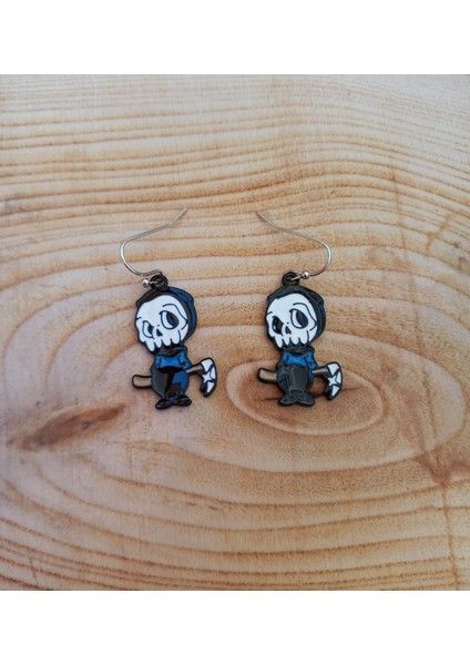 Azrail Kurukafa Küpe Renkli Unisex Metal Küpe PYTKKP150 fiyatları