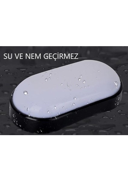 Balkon Lambası Teras Lambası Oval Siyah Duvar Lambası 15W Beyaz LED Işık Banyo Lambası Tavan Lambası