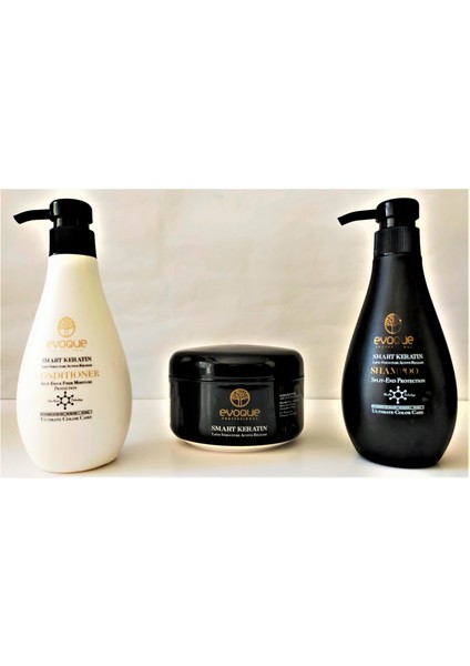 Evoque Smart Keratin Serisi 3 Lü Set( Şampuan 380ml. Saç Kremi 380ml, Bakım Maskesi 500gr )