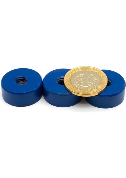 Dişi Bağlantılı Güçlü Neodyum Pot Mıknatıs - Ø25X10 Mm, M8X4 mm (2 Adet Set)