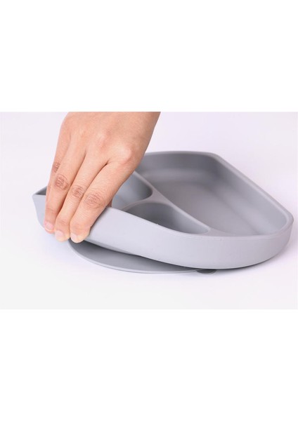 3 Bölmeli Silikon Yemek Tabağı - Gri (Yurt Dışından) fiyatları