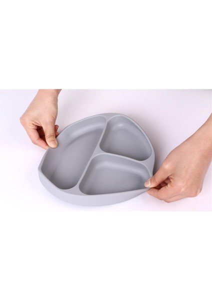 3 Bölmeli Silikon Yemek Tabağı - Gri (Yurt Dışından) modelleri