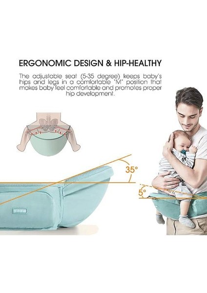 360 Tüm Taşıma Pozisyonları Bebek Taşıyıcı Bebek Kalça Koltuk Taşıyıcı (Mavi) (Yurt Dışından) fırsatları