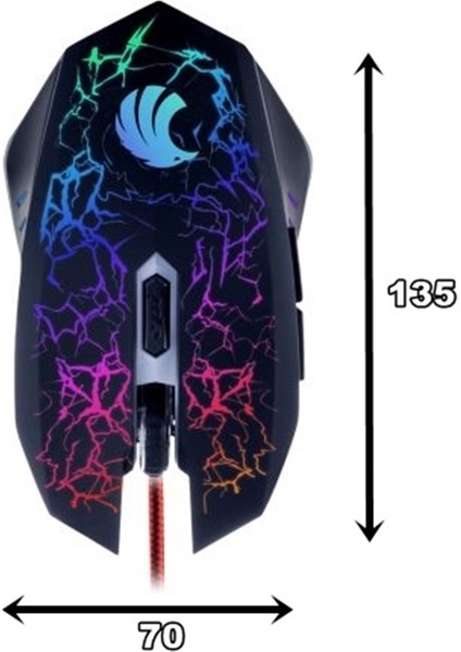 PGM02 Gaming Mouse + Mouse Pad Kırmızı Eagle