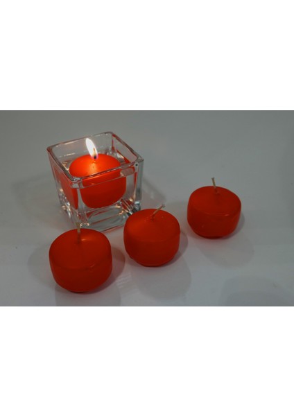 Lecarbee Candles 4'lü Set Kırmızı Küçük Boy Yüzen Mum