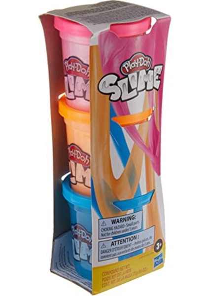 Slime 3'lü Hamur - Mavi, Metalik Turuncu ve Metalik Pembe
