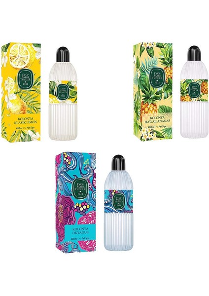 Kolonya Okyanus, Klasik Limon ve Hawaii Ananas Pet Şişe 400 ml