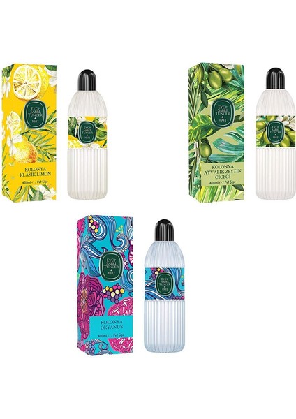 Kolonya Okyanus, Klasik Limon ve Ayvalık Zeytin Çiçeği Pet Şişe 400 ml