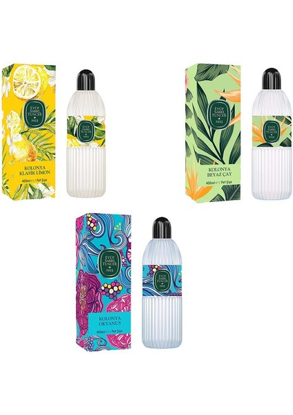 Kolonya Okyanus, Klasik Limon ve Beyaz Çay Pet Şişe 400 ml