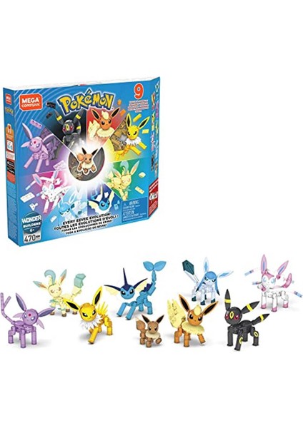 Mega Pokémon - Eevee Dönüşümleri Yapı Seti, Çocuklar Için Yapı Oyuncakları GFV85