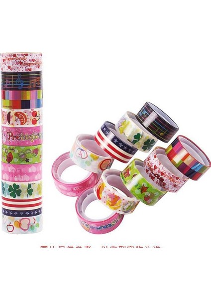 10 Rulo Takım Kawaii Düz Renk Washi Bant (Yurt Dışından) fırsatları