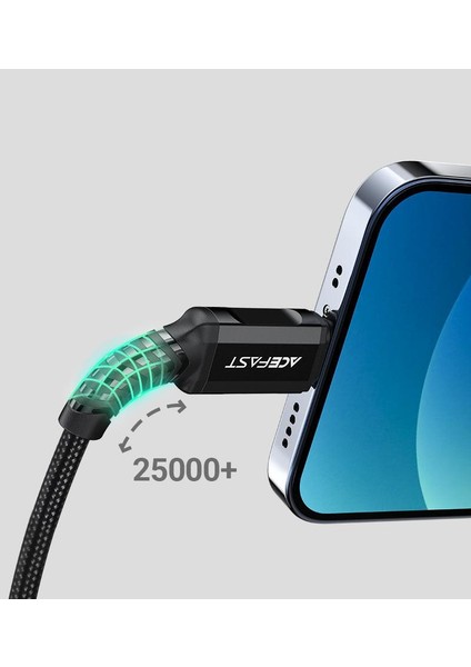 C1-02 Mfı Lightning Apple iPhone Şarj ve Data Kablosu 1.2 Metre Siyah