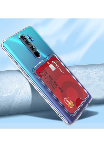 Xiaomi Redmi Note 8 Pro Uyumlu Kılıf Kartlık Bölmeli Arkası Şeffaf Soft Dayanıklı Kılıf Kapak