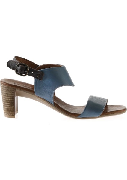 Mavi Deri Kadın Topuklu Sandalet fiyatları