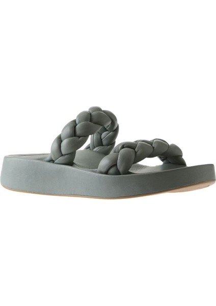 Mavi Deri Kadın Spor Terlik modelleri