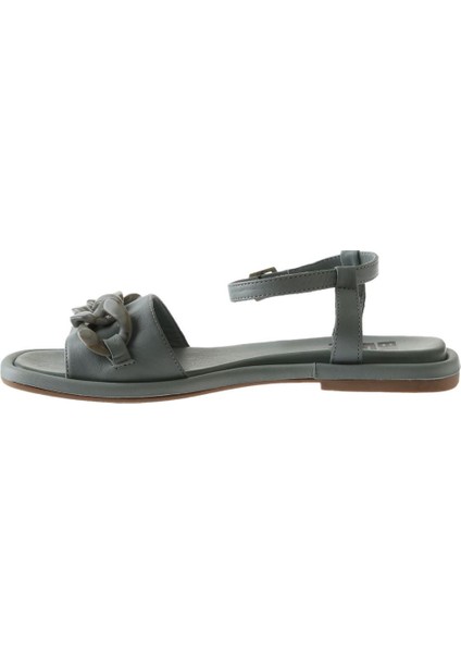 Mavi Deri Kadın Düz Sandalet fırsatları