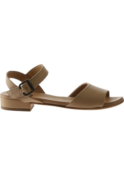 Bej Deri Kadın Düz Sandalet fiyatları