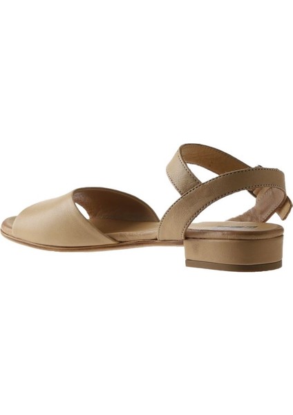 Bej Deri Kadın Düz Sandalet indirimleri