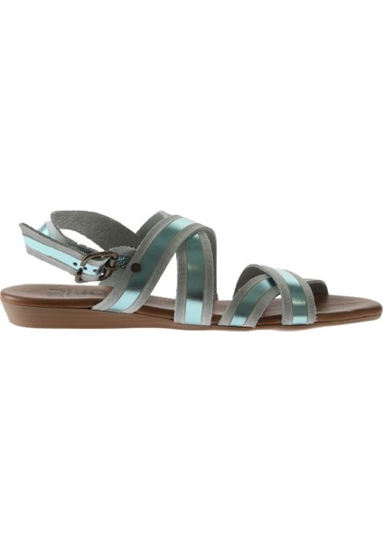 Yeşil Parlak Deri Kadın Düz Sandalet fiyatları