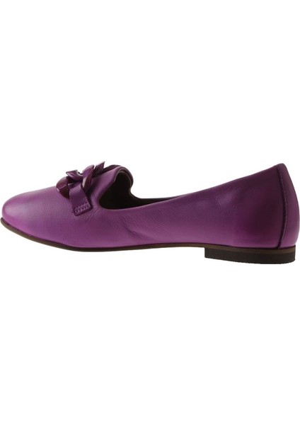 Lila Deri Kadın Topuklu Babet indirimleri