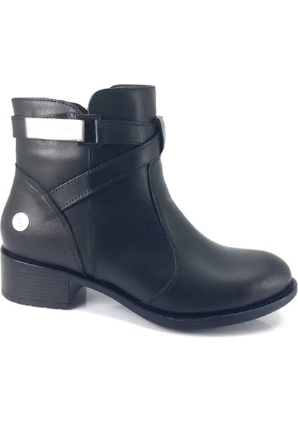 1015 Hakiki Deri Günlük Kadın Bot-Siyah fiyatları