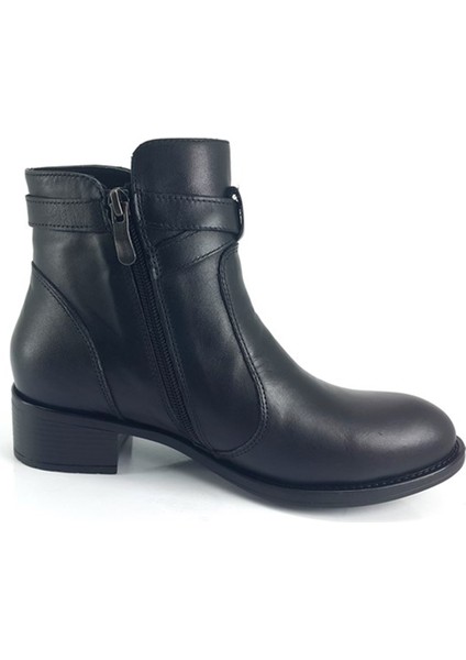 1015 Hakiki Deri Günlük Kadın Bot-Siyah modelleri