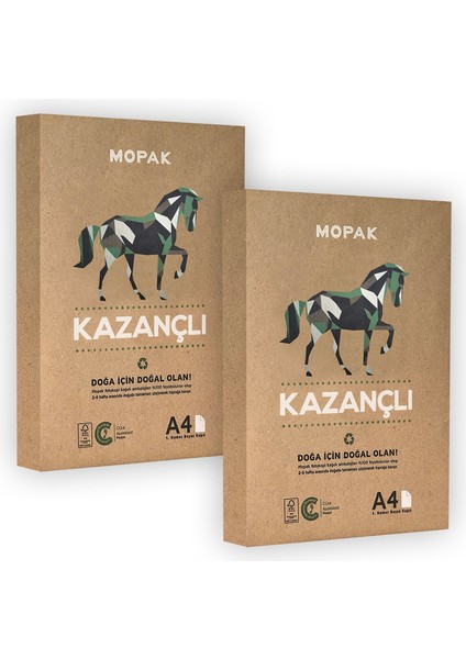 Kazançlı Kaliteli Fotokopi Kağıdı 2 Paket A4 80 gr 2X500 Yaprak