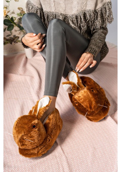 Kadın Panduf Tavşan Ev Botu Ev Ayakkabısı Hafif Ses Yapmaz Taban Kalın Peluş Malzme fiyatları