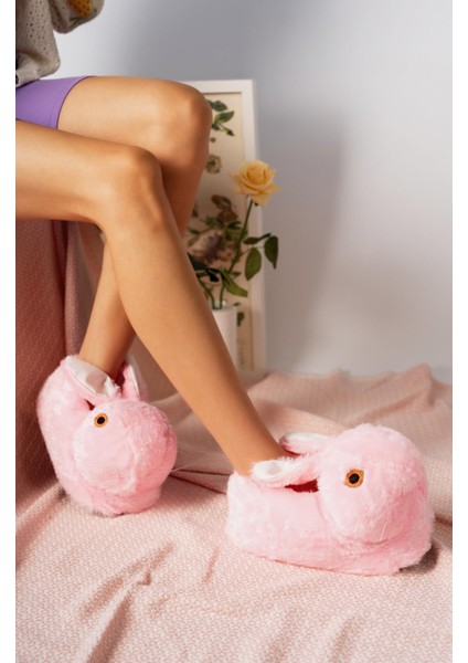 Kadın Panduf Tavşan Ev Botu Ev Ayakkabısı Hafif Ses Yapmaz Taban Kalın Peluş Malzme modelleri